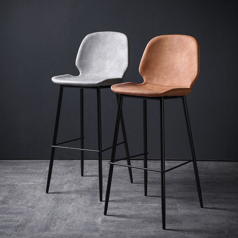 Sgabello scandinavo in metallo Sgabello da banco imbottito in ecopelle per la casa