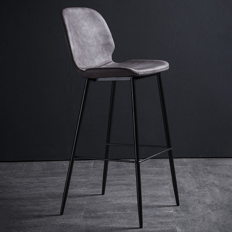Sgabello scandinavo in metallo Sgabello da banco imbottito in ecopelle per la casa