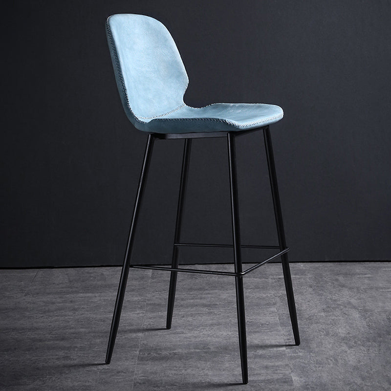 Sgabello scandinavo in metallo Sgabello da banco imbottito in ecopelle per la casa