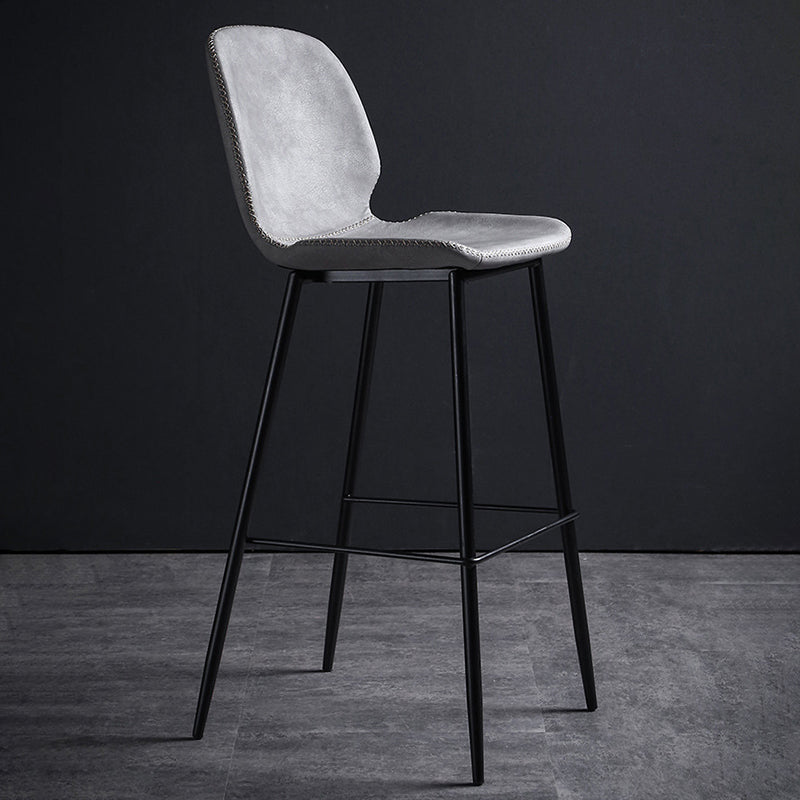 Sgabello scandinavo in metallo Sgabello da banco imbottito in ecopelle per la casa