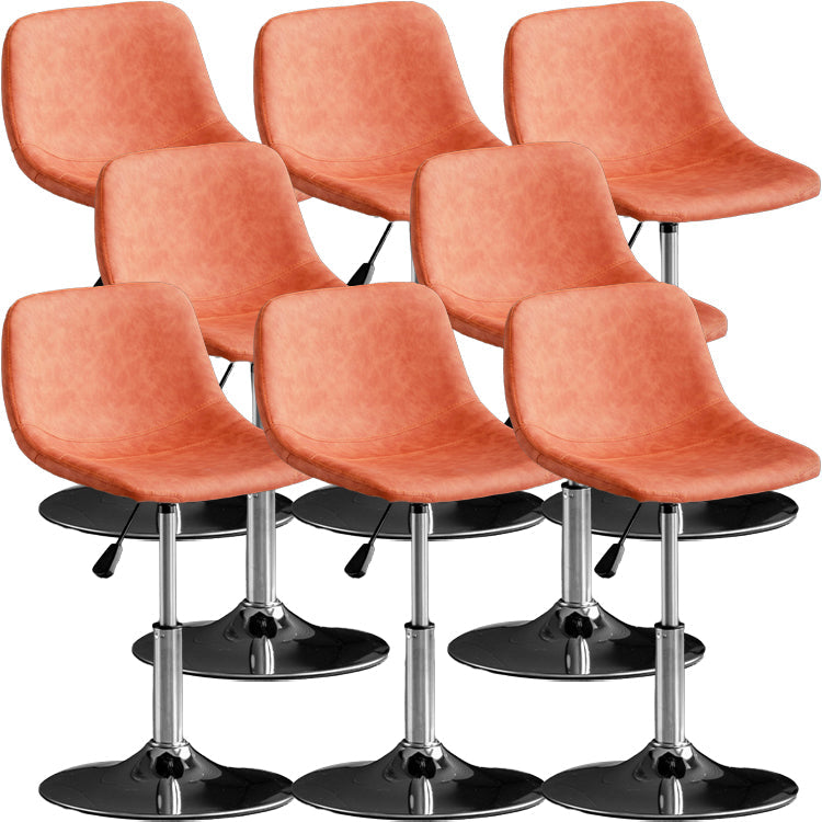 Hedendaagse metalen barkrukkenleren aanrecht ontlasting met zwarte basis voor thuis