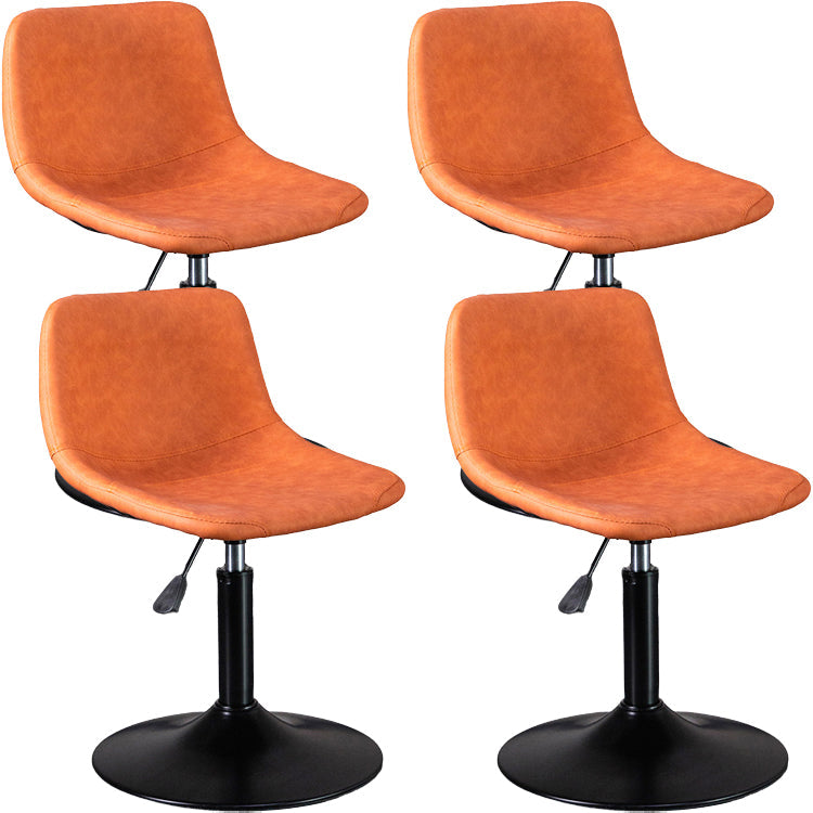 Hedendaagse metalen barkrukkenleren aanrecht ontlasting met zwarte basis voor thuis