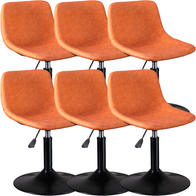 Hedendaagse metalen barkrukkenleren aanrecht ontlasting met zwarte basis voor thuis