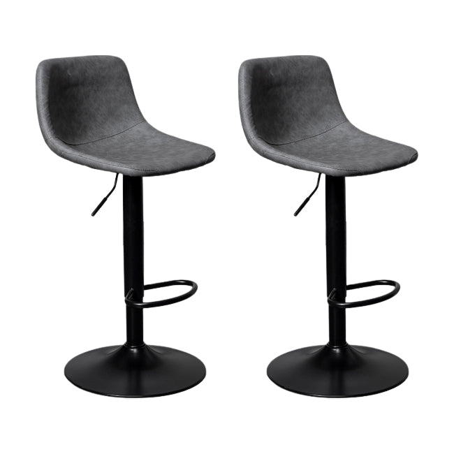 Hedendaagse metalen barkrukkenleren aanrecht ontlasting met zwarte basis voor thuis