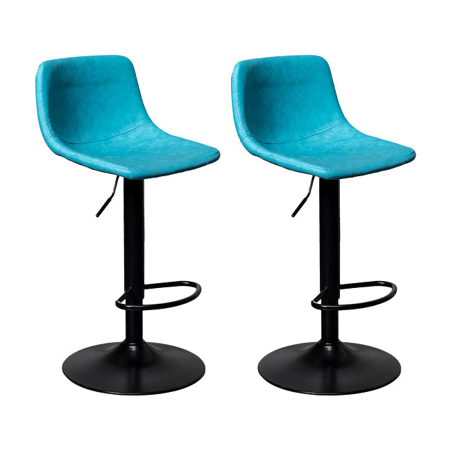 Hedendaagse metalen barkrukkenleren aanrecht ontlasting met zwarte basis voor thuis