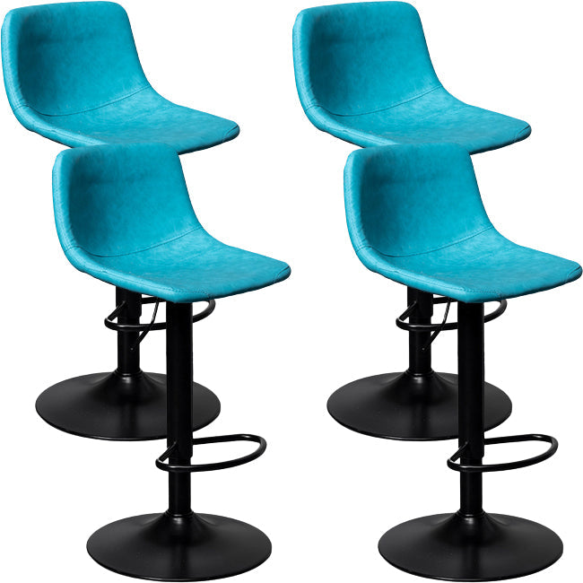 Hedendaagse metalen barkrukkenleren aanrecht ontlasting met zwarte basis voor thuis