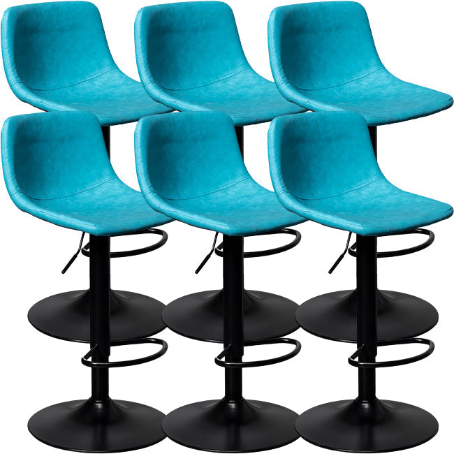 Tabouret de comptoir en fausse en cuir en métal en métal contemporain avec base noire pour la maison