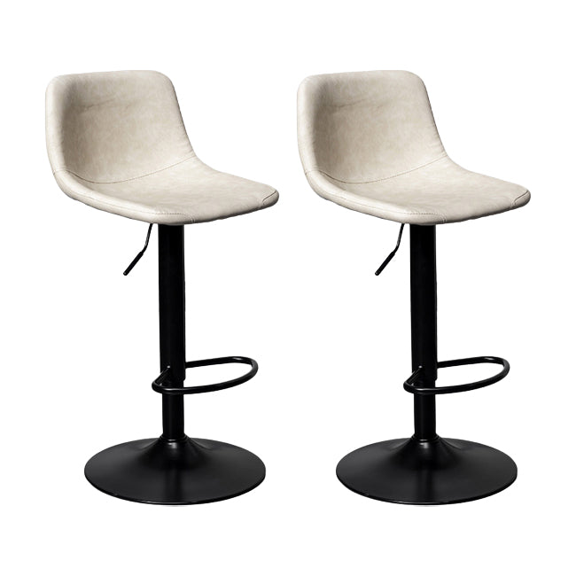 Hedendaagse metalen barkrukkenleren aanrecht ontlasting met zwarte basis voor thuis