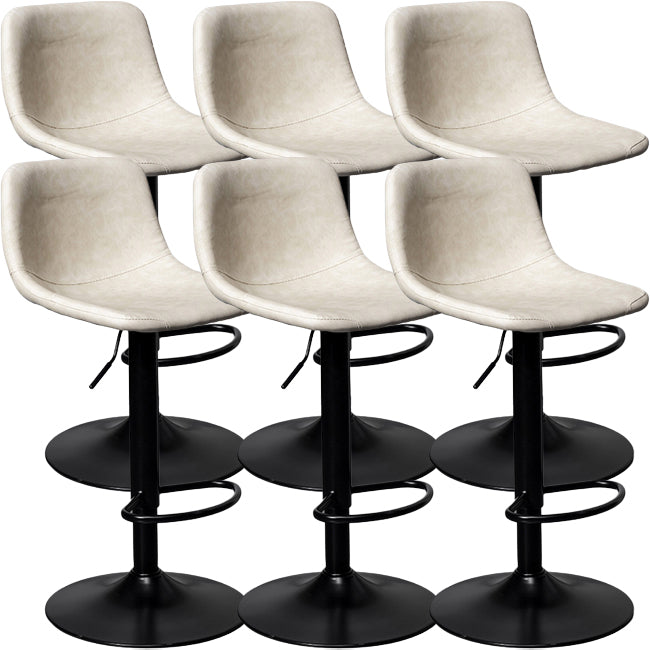 Hedendaagse metalen barkrukkenleren aanrecht ontlasting met zwarte basis voor thuis