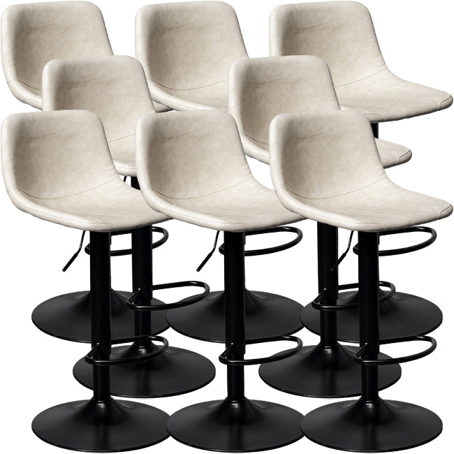 Hedendaagse metalen barkrukkenleren aanrecht ontlasting met zwarte basis voor thuis