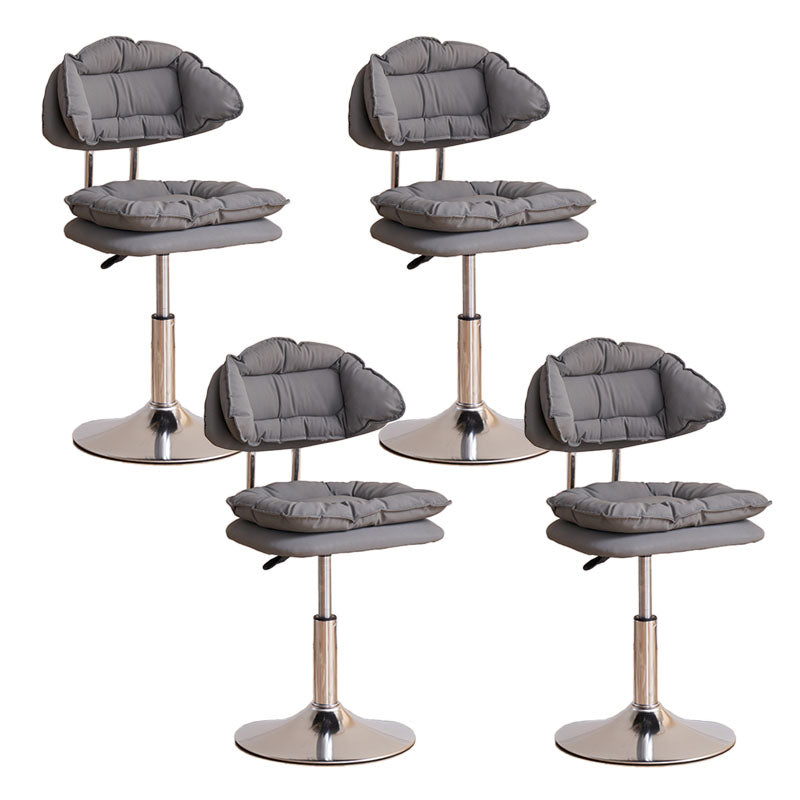 Scandinavian Metal Barstool Fabric Upholstered Counter Stool with Chrome Base