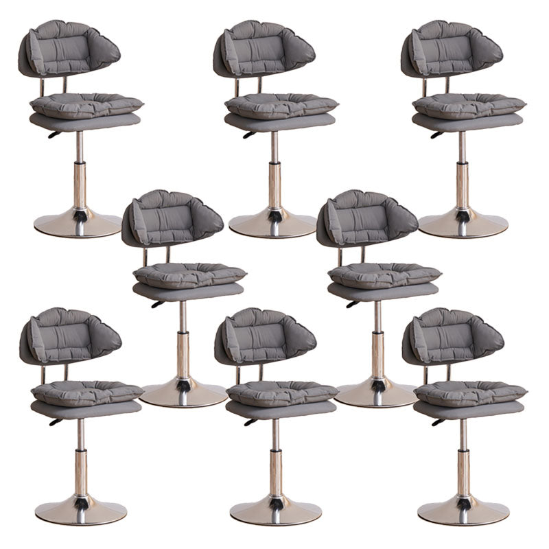 Scandinavian Metal Barstool Fabric Upholstered Counter Stool with Chrome Base