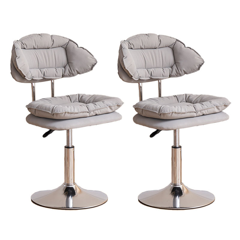 Scandinavian Metal Barstool Fabric Upholstered Counter Stool with Chrome Base