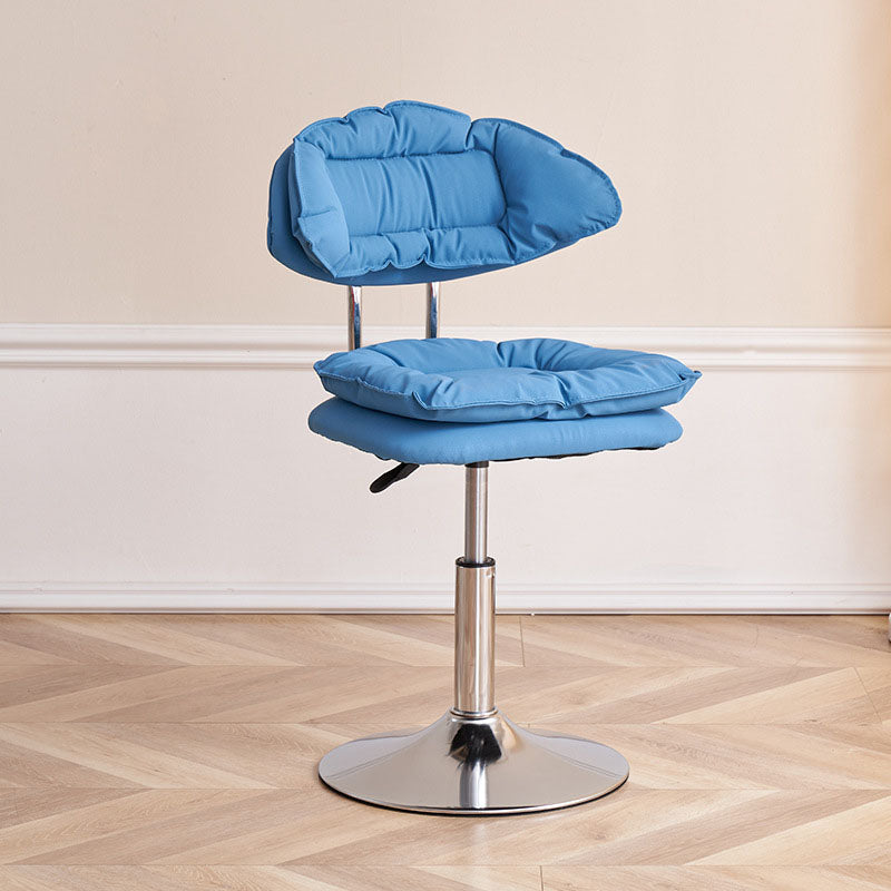 Scandinavian Metal Barstool Fabric Upholstered Counter Stool with Chrome Base