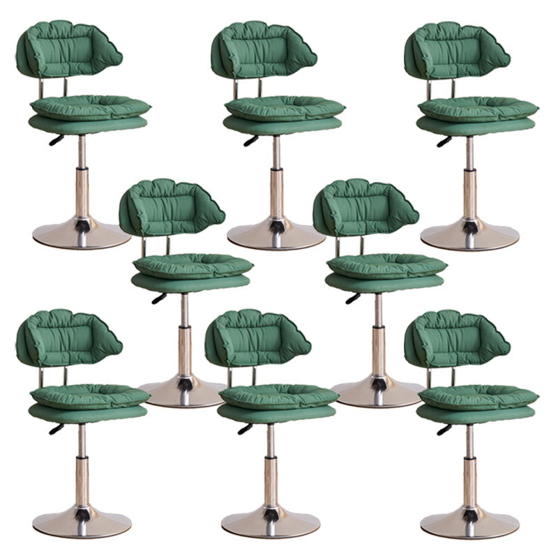 Scandinavian Metal Barstool Fabric Upholstered Counter Stool with Chrome Base