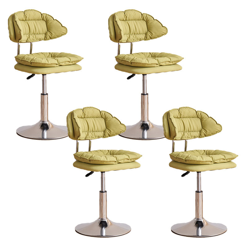 Scandinavian Metal Barstool Fabric Upholstered Counter Stool with Chrome Base