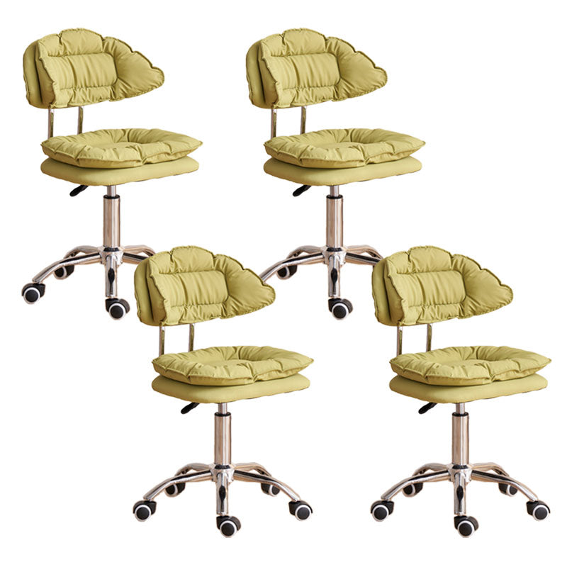 Scandinavian Metal Barstool Fabric Upholstered Counter Stool with Chrome Base