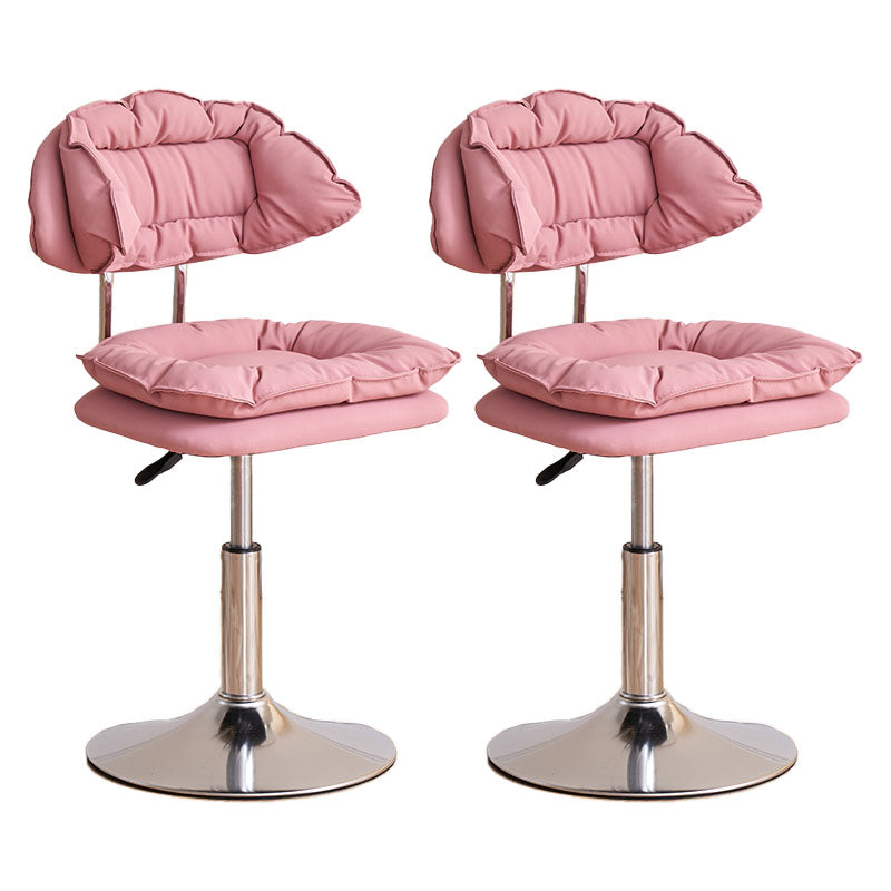 Scandinavian Metal Barstool Fabric Upholstered Counter Stool with Chrome Base