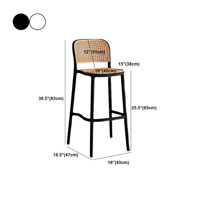 Tabouret de bar en plastique scandinave tabouret de bas de pied de pied sans arme pour le salon