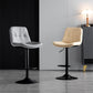 Sgabello da bar scandinavo in metallo, ecopelle, con schienale basso e base in ferro