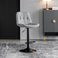Sgabello da bar scandinavo in metallo, ecopelle, con schienale basso e base in ferro