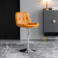 Sgabello da bar scandinavo in metallo, ecopelle, con schienale basso e base in ferro