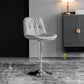 Sgabello da bar scandinavo in metallo, ecopelle, con schienale basso e base in ferro