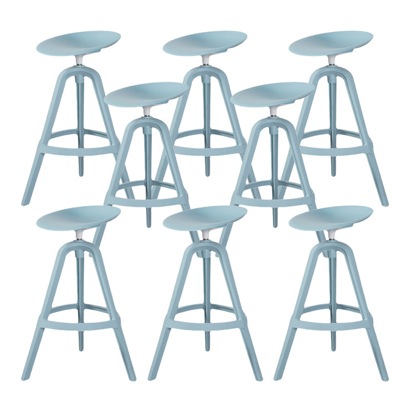 Scandinavian Swivel Bucket Bar Stool Plastic Armless Bar Stool with  with 3 Legs
