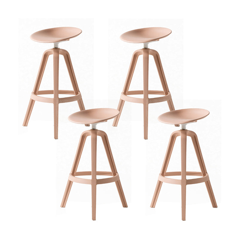 Scandinavian Swivel Bucket Bar Stool Plastic Armless Bar Stool with  with 3 Legs