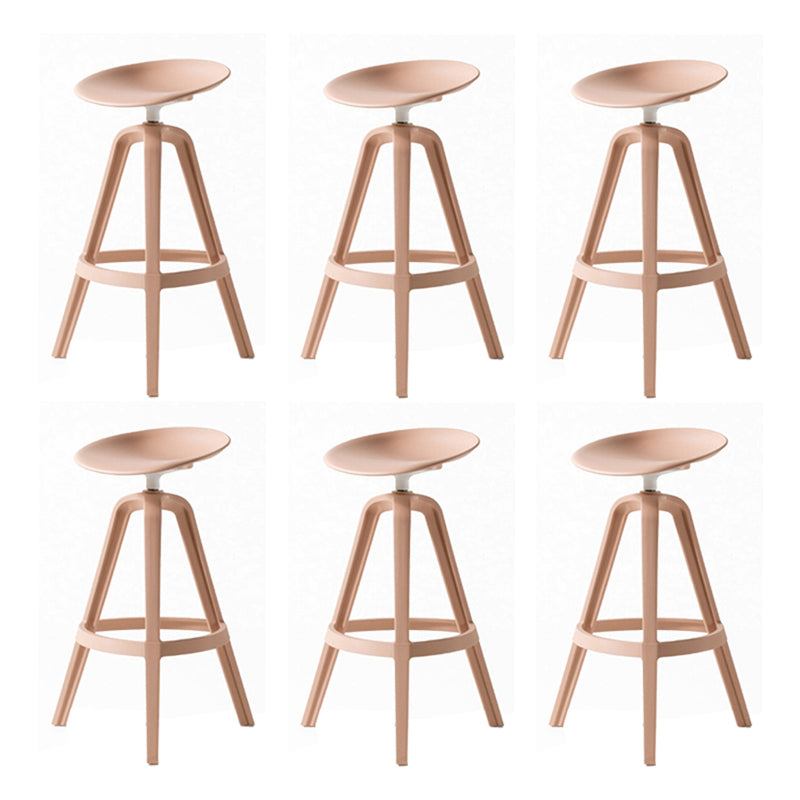 Scandinavian Swivel Bucket Bar Stool Plastic Armless Bar Stool with  with 3 Legs