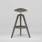 Scandinavian Swivel Bucket Bar Stool Plastic Armless Bar Stool with  with 3 Legs