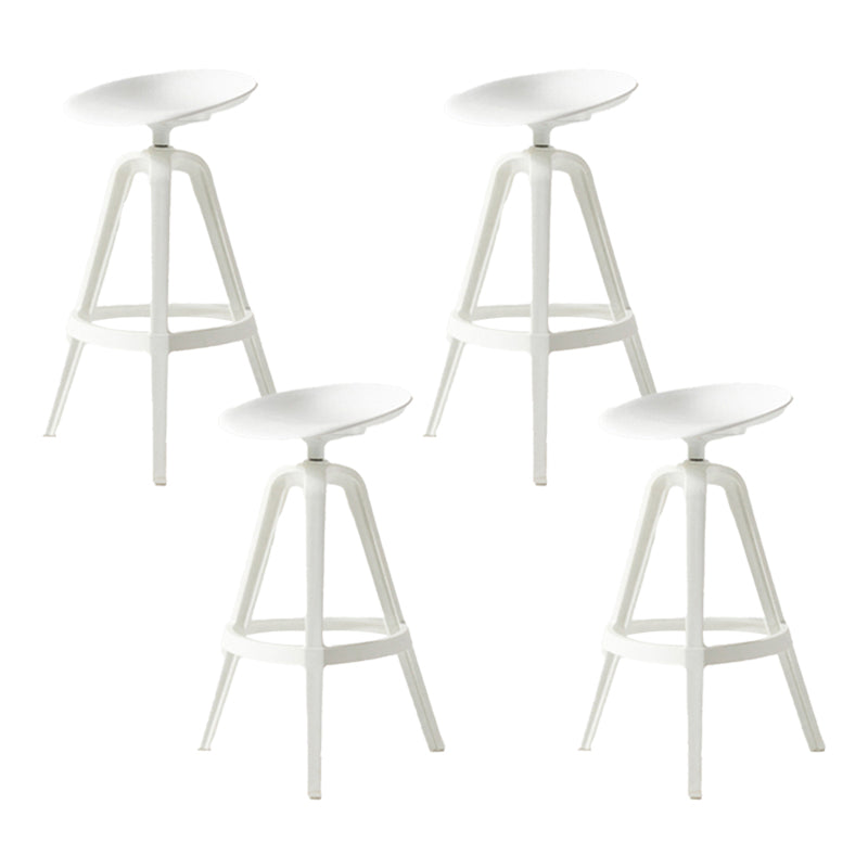 Scandinavian Swivel Bucket Bar Stool Plastic Armless Bar Stool with  with 3 Legs