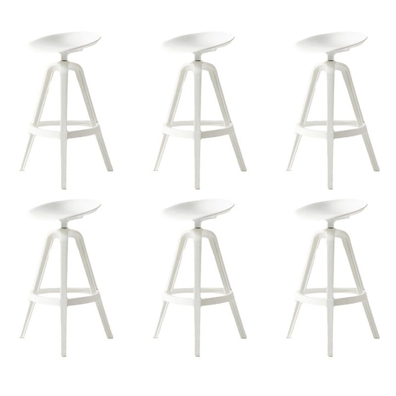 Scandinavian Swivel Bucket Bar Stool Plastic Armless Bar Stool with  with 3 Legs