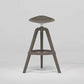Scandinavian Swivel Bucket Bar Stool Plastic Armless Bar Stool with  with 3 Legs