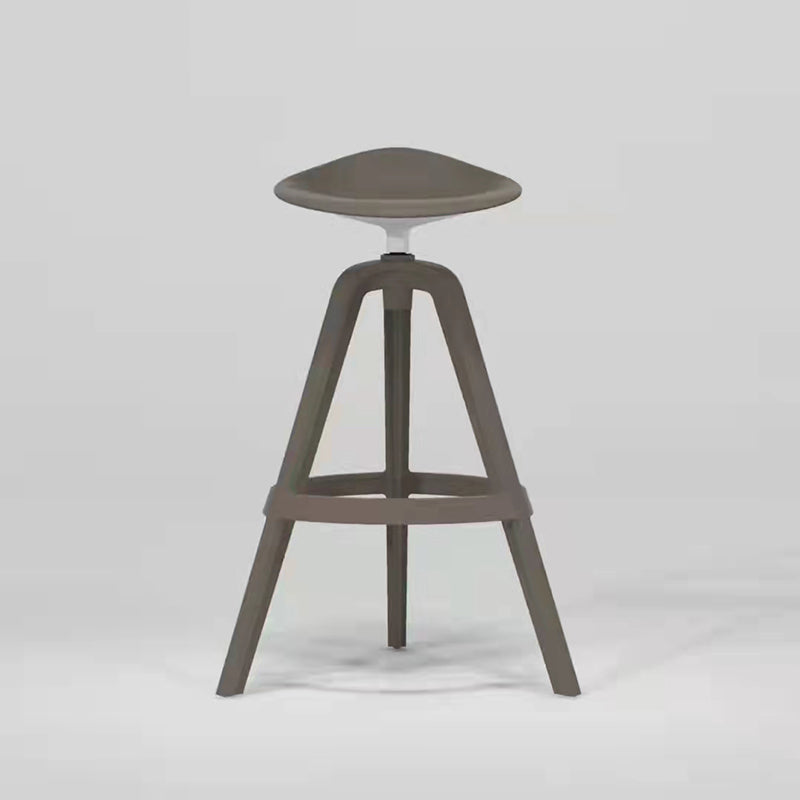 Scandinavian Swivel Bucket Bar Stool Plastic Armless Bar Stool with  with 3 Legs