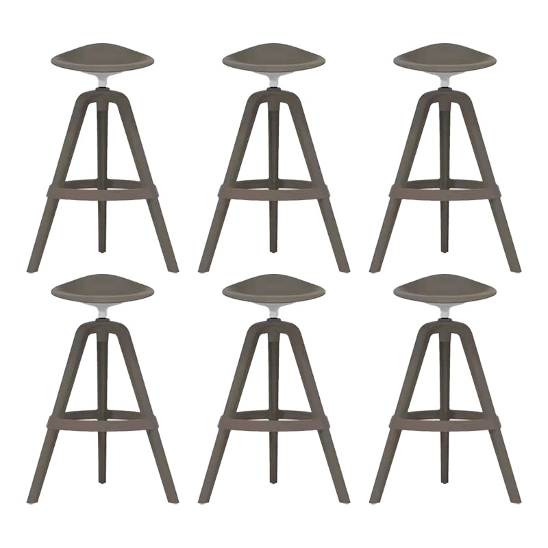 Scandinavian Swivel Bucket Bar Stool Plastic Armless Bar Stool with  with 3 Legs