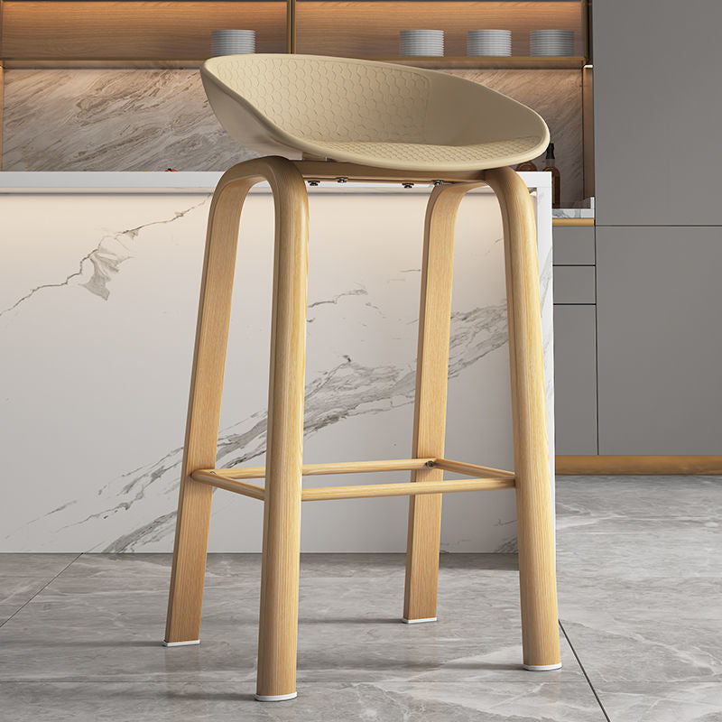 Contemporary Low Back Counter Stool Home Furniture with Footrest Brown 1 Piece Bar Stool(29"H) Clearhalo 'Bar Furniture' 'Bar Stools' 'bar_stools' 'furn' 'furn_bar_stools' 'Furniture' 'Kitchen & Dining Furniture' 6004352