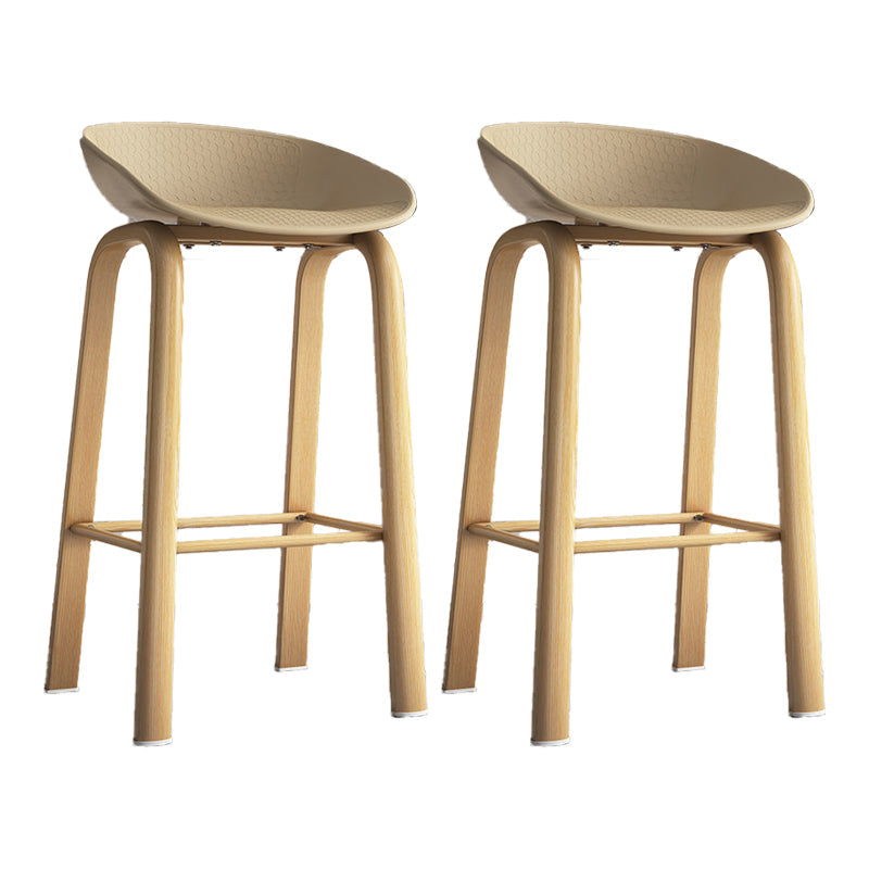 Contemporary Low Back Counter Stool Home Furniture with Footrest Brown 2 Piece Set Bar Stool(29"H) Clearhalo 'Bar Furniture' 'Bar Stools' 'bar_stools' 'furn' 'furn_bar_stools' 'Furniture' 'Kitchen & Dining Furniture' 6004354