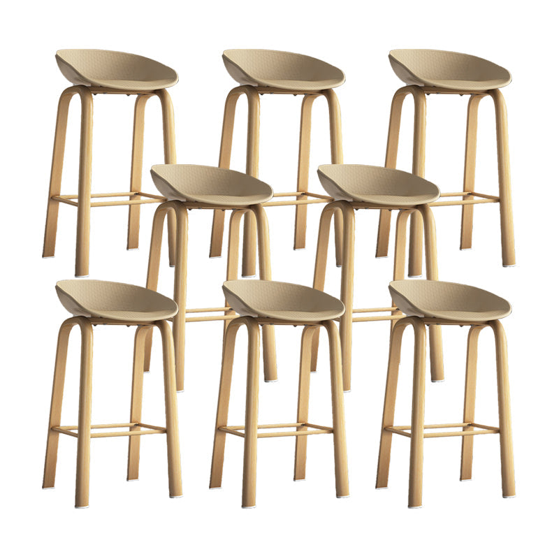 Contemporary Low Back Counter Stool Home Furniture with Footrest Brown 8 Piece Set Bar Stool(29"H) Clearhalo 'Bar Furniture' 'Bar Stools' 'bar_stools' 'furn' 'furn_bar_stools' 'Furniture' 'Kitchen & Dining Furniture' 6004361
