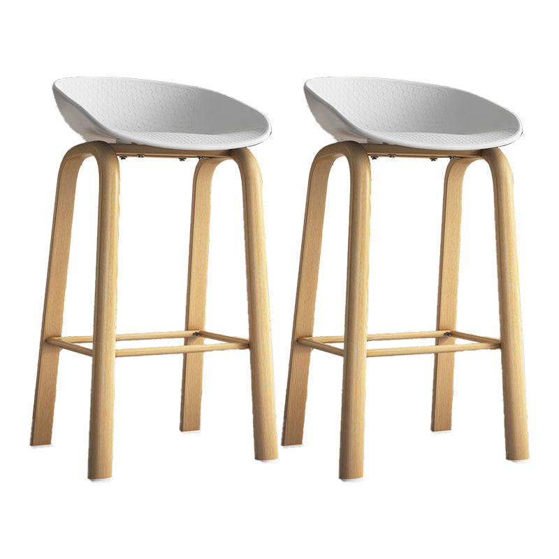 Contemporary Low Back Counter Stool Home Furniture with Footrest White 2 Piece Set Bar Stool(29"H) Clearhalo 'Bar Furniture' 'Bar Stools' 'bar_stools' 'furn' 'furn_bar_stools' 'Furniture' 'Kitchen & Dining Furniture' 6004365