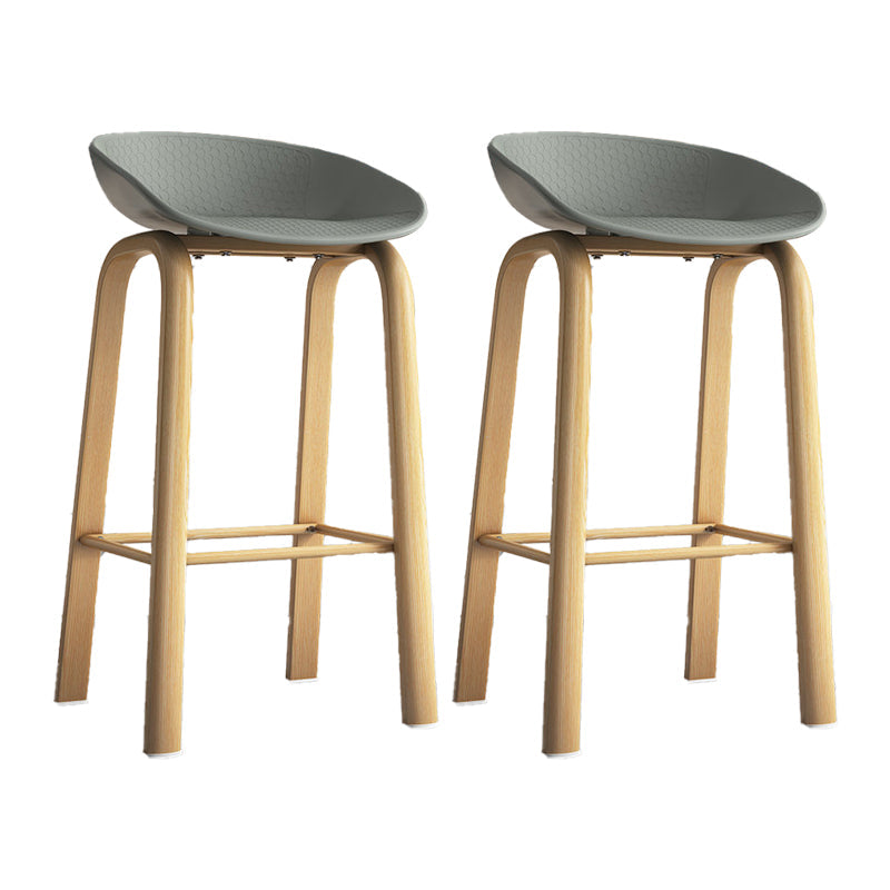 Contemporary Low Back Counter Stool Home Furniture with Footrest Grey 2 Piece Set Bar Stool(29"H) Clearhalo 'Bar Furniture' 'Bar Stools' 'bar_stools' 'furn' 'furn_bar_stools' 'Furniture' 'Kitchen & Dining Furniture' 6004371
