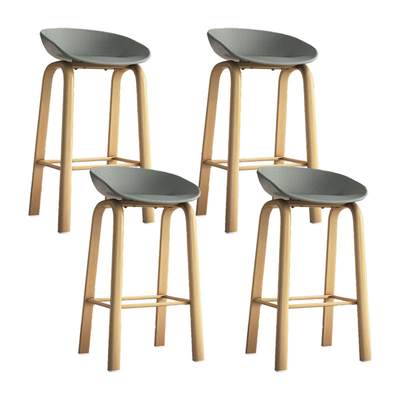 Contemporary Low Back Counter Stool Home Furniture with Footrest Grey 4 Piece Set Bar Stool(29"H) Clearhalo 'Bar Furniture' 'Bar Stools' 'bar_stools' 'furn' 'furn_bar_stools' 'Furniture' 'Kitchen & Dining Furniture' 6004372