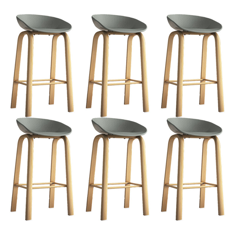 Contemporary Low Back Counter Stool Home Furniture with Footrest Grey 6 Piece Set Bar Stool(29"H) Clearhalo 'Bar Furniture' 'Bar Stools' 'bar_stools' 'furn' 'furn_bar_stools' 'Furniture' 'Kitchen & Dining Furniture' 6004373