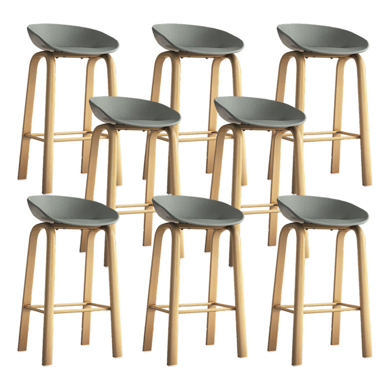Contemporary Low Back Counter Stool Home Furniture with Footrest Grey 8 Piece Set Bar Stool(29"H) Clearhalo 'Bar Furniture' 'Bar Stools' 'bar_stools' 'furn' 'furn_bar_stools' 'Furniture' 'Kitchen & Dining Furniture' 6004374