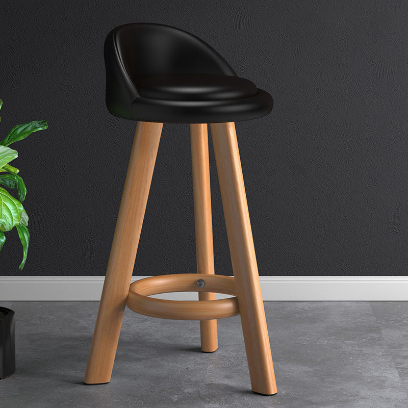 Contemporary Low Back Counter Stool Home Furniture with Footrest Black 1 Piece Bar Stool(31"H) Clearhalo 'Bar Furniture' 'Bar Stools' 'bar_stools' 'furn' 'furn_bar_stools' 'Furniture' 'Kitchen & Dining Furniture' 6004375