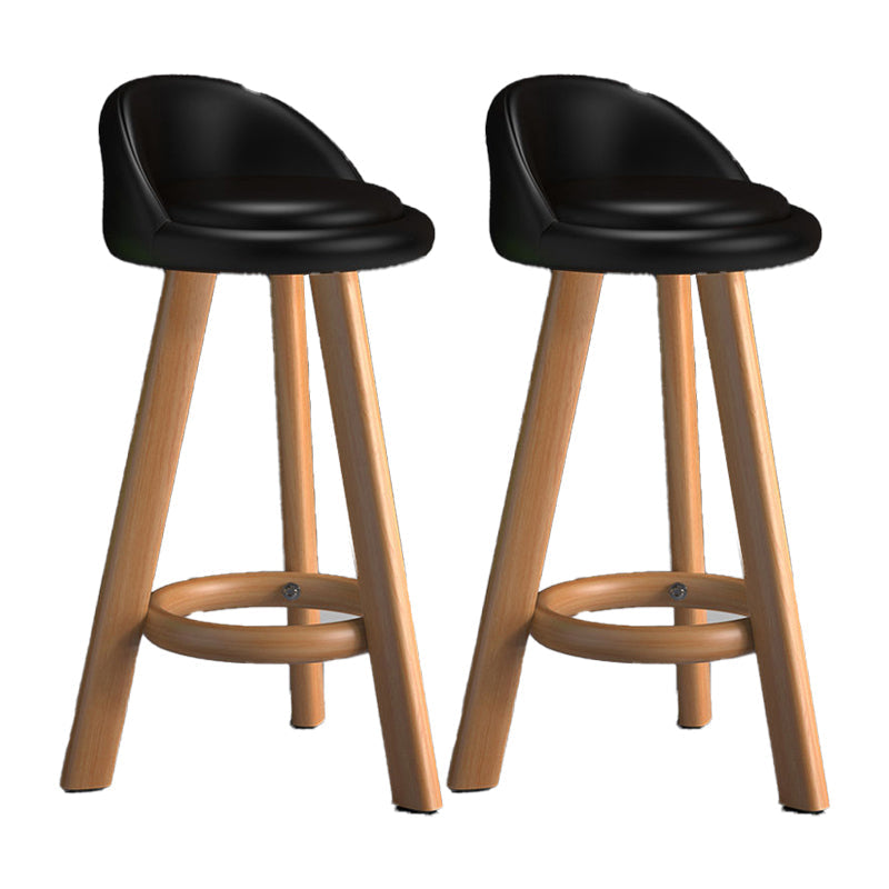 Contemporary Low Back Counter Stool Home Furniture with Footrest Black 2 Piece Set Bar Stool(31"H) Clearhalo 'Bar Furniture' 'Bar Stools' 'bar_stools' 'furn' 'furn_bar_stools' 'Furniture' 'Kitchen & Dining Furniture' 6004376
