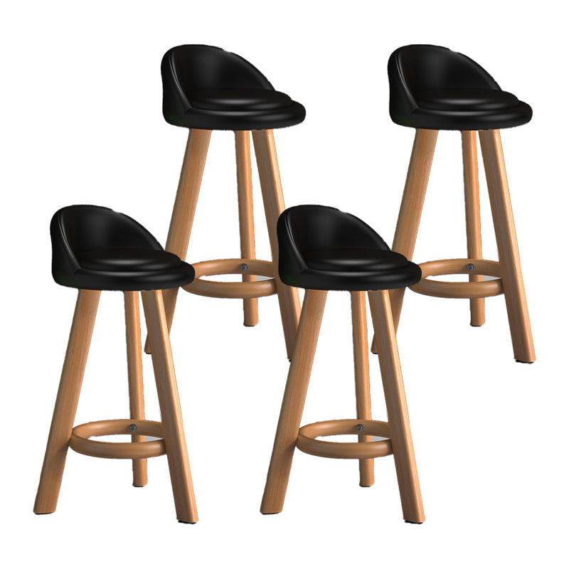 Contemporary Low Back Counter Stool Home Furniture with Footrest Black 4 Piece Set Bar Stool(31"H) Clearhalo 'Bar Furniture' 'Bar Stools' 'bar_stools' 'furn' 'furn_bar_stools' 'Furniture' 'Kitchen & Dining Furniture' 6004377