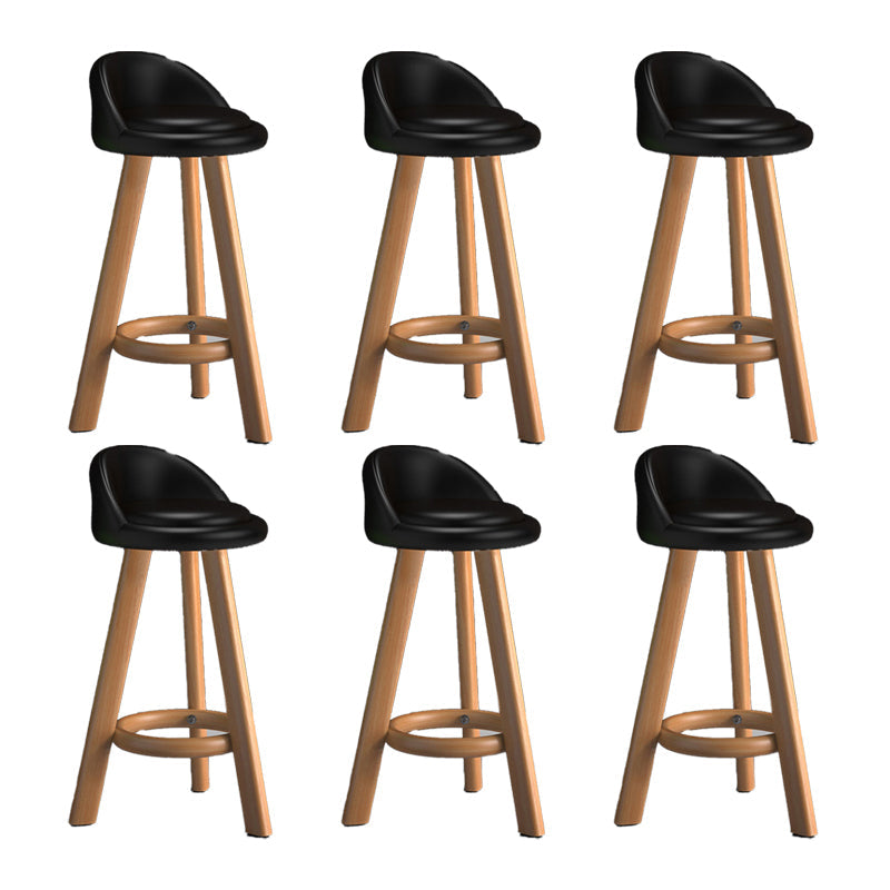 Contemporary Low Back Counter Stool Home Furniture with Footrest Black 6 Piece Set Bar Stool(31"H) Clearhalo 'Bar Furniture' 'Bar Stools' 'bar_stools' 'furn' 'furn_bar_stools' 'Furniture' 'Kitchen & Dining Furniture' 6004378
