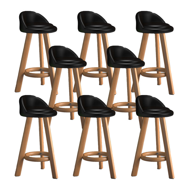 Contemporary Low Back Counter Stool Home Furniture with Footrest Black 8 Piece Set Bar Stool(31"H) Clearhalo 'Bar Furniture' 'Bar Stools' 'bar_stools' 'furn' 'furn_bar_stools' 'Furniture' 'Kitchen & Dining Furniture' 6004379