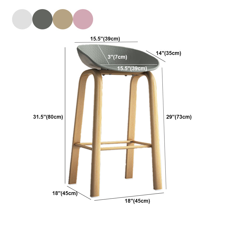 Contemporary Low Back Counter Stool Home Furniture with Footrest Clearhalo 'Bar Furniture' 'Bar Stools' 'bar_stools' 'furn' 'furn_bar_stools' 'Furniture' 'Kitchen & Dining Furniture' 6004385